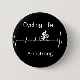 Het fietsleven, Aanpasbare Hartslag Ronde Button 5,7 Cm