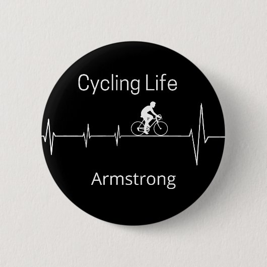 Het fietsleven, Aanpasbare Hartslag Ronde Button 5,7 Cm (Voorkant)