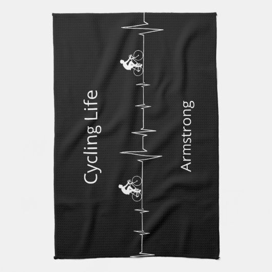 Het fietsleven, Aanpasbare Hartslag Theedoek (Verticaal)