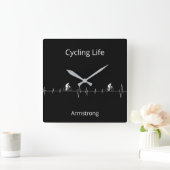 Het fietsleven, Aanpasbare Hartslag Vierkante Klok (Huis)