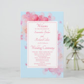 Het fijne Waterverf Floral Wedding Programme (Staand voorkant)