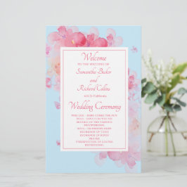 Het fijne Waterverf Floral Wedding Programme