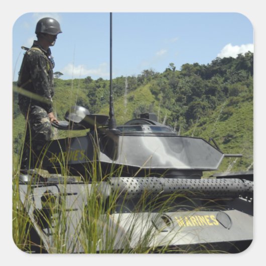 Het Filipijnse marinespect landingsteam Vierkante Sticker (Voorkant)