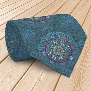 Het filter Bloemenluchtmacht Blauw Manipur Mandala Stropdas