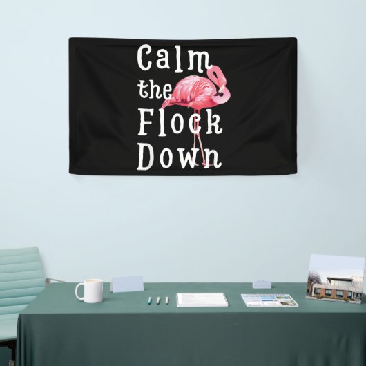 Het flamingo-meisje kalmeren |Funny Flamingo Spandoek (Beurs)