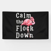 Het flamingo-meisje kalmeren |Funny Flamingo Spandoek (Horizontaal)