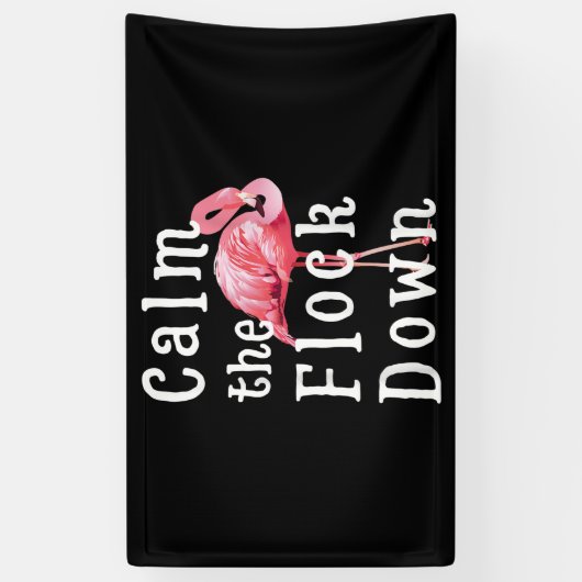 Het flamingo-meisje kalmeren |Funny Flamingo Spandoek (Verticaal)