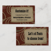 Het Flard & de Kabel van het leer Visitekaartje (Voorkant / Achterkant)