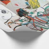 HET FLIGHTY BIRD ,ART DECO BEAUTY MODE KOSTUUM CADEAUPAPIER (Hoek)