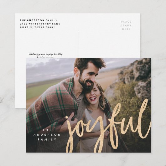 Het flikkerende blije Briefkaart van de Foto van (Voorkant / Achterkant)