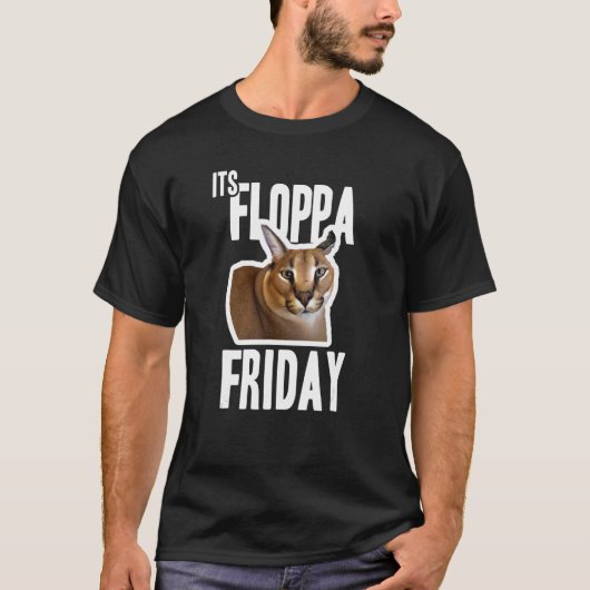 Het Floppa-vrijdagthema T-shirt (Voorkant)