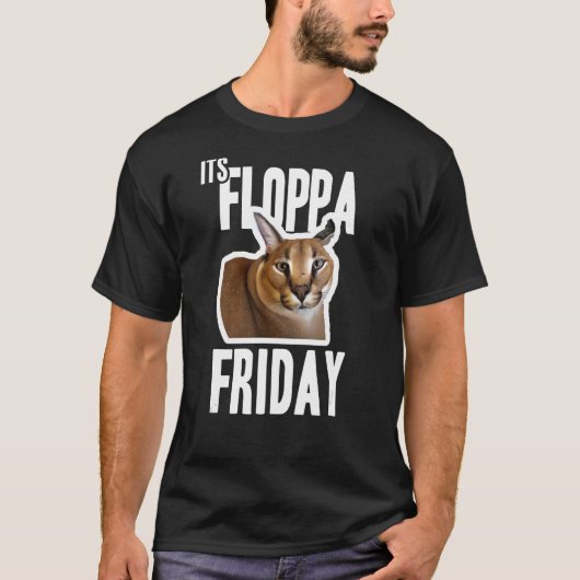 Het Floppa-vrijdagthema T-shirt (Voorkant)