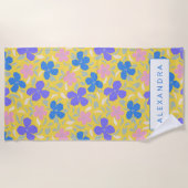 Het Floral Patroon van de terugkeer in Gele Gepers Strandlaken (Voorkant)