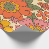 Het Floral Pattern-patroon van 1970 Cadeaupapier (Hoek)