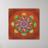 Het Floral Red van Squire Manipur Mandala Canvas Afdruk (Voorkant)