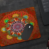 Het Floral Red van Squire Manipur Mandala Muismat