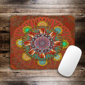 Het Floral Red van Squire Manipur Mandala Muismat