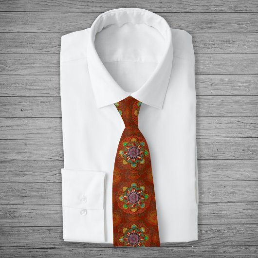 Het Floral Red van Squire Manipur Mandala Stropdas