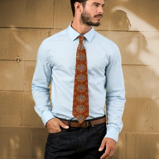 Het Floral Red van Squire Manipur Mandala Stropdas