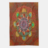 Het Floral Red van Squire Manipur Mandala Theedoek (Verticaal)