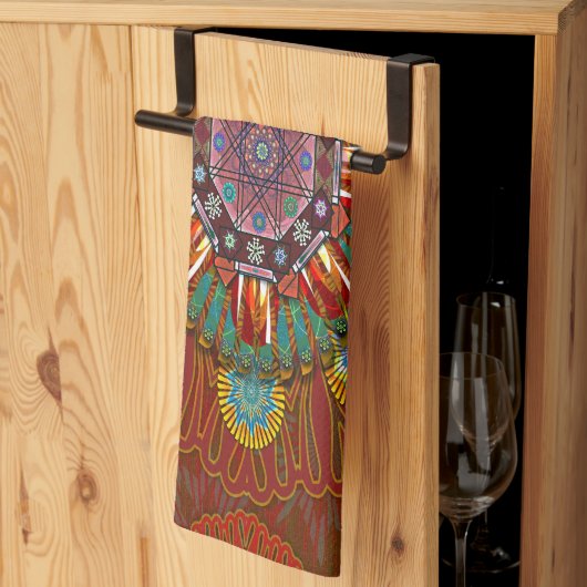 Het Floral Red van Squire Manipur Mandala Theedoek (Derde Gevouwen)