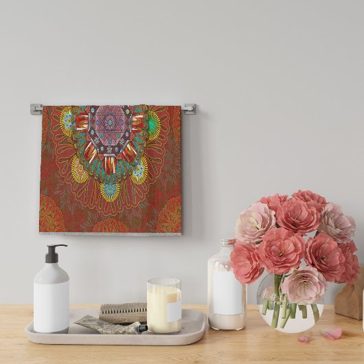 Het Floral Red van Squire Manipur Mandala Theedoek