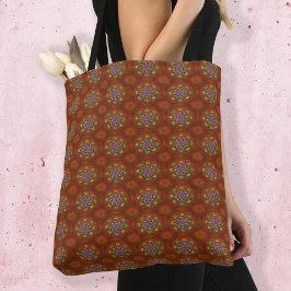 Het Floral Red van Squire Manipur Mandala Tote Bag