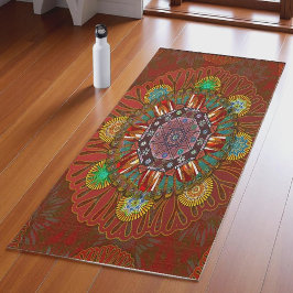 Het Floral Red van Squire Manipur Mandala Yogamat