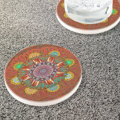 Het Floral Red van Squire Manipur Mandala Zandsteen Onderzetter