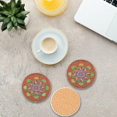 Het Floral Red van Squire Manipur Mandala Zandsteen Onderzetter