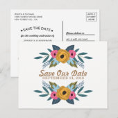 Het Floral Wreath White Wedding Collectie Aankondigingskaart (Voorkant / Achterkant)