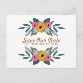 Het Floral Wreath White Wedding Collectie Aankondigingskaart