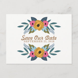 Het Floral Wreath White Wedding Collectie Aankondigingskaart