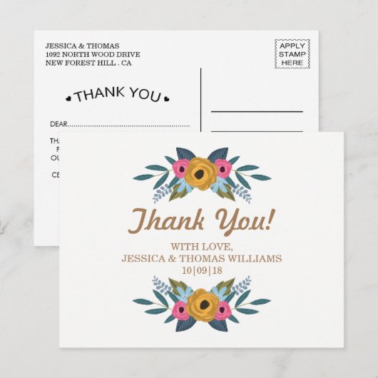 Het Floral Wreath White Wedding Collectie Briefkaart (Voorkant / Achterkant)