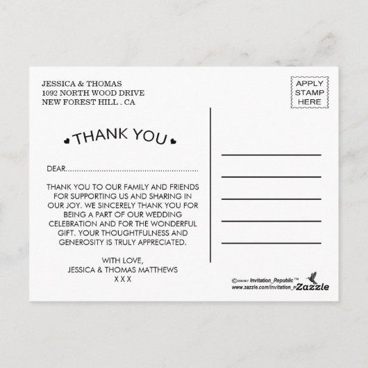 Het Floral Wreath White Wedding Collectie Briefkaart (Achterkant)