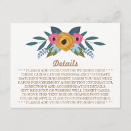 Het Floral Wreath White Wedding Collectie Informatiekaartje