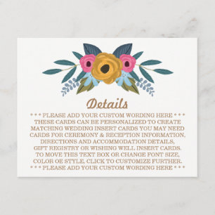 Het Floral Wreath White Wedding Collectie Informatiekaartje