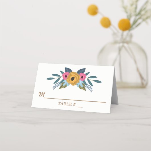 Het Floral Wreath White Wedding Collectie Plaatskaartje (Voorkant)