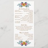 Het Floral Wreath White Wedding Collectie Programmakaart (Achterkant)