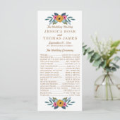 Het Floral Wreath White Wedding Collectie Programmakaart (Staand voorkant)