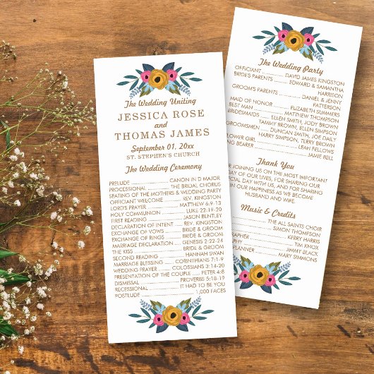 Het Floral Wreath White Wedding Collectie Programmakaart