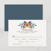 Het Floral Wreath White Wedding Collectie RSVP Kaartje (Voorkant / Achterkant)