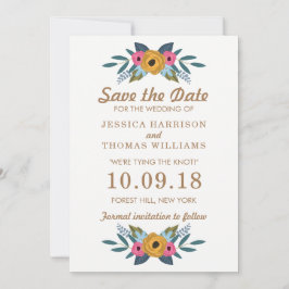Het Floral Wreath White Wedding Collectie Save The Date