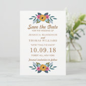 Het Floral Wreath White Wedding Collectie Save The Date (Staand voorkant)