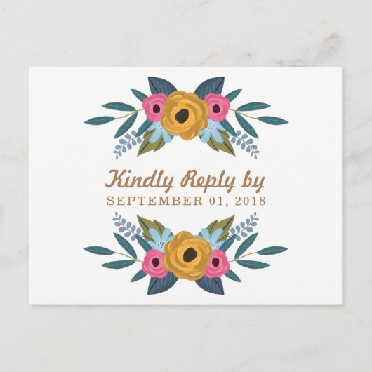 Het Floral Wreath White Wedding Collectie Uitnodiging Briefkaart (Voorkant)