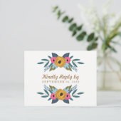 Het Floral Wreath White Wedding Collectie Uitnodiging Briefkaart (Staand voorkant)