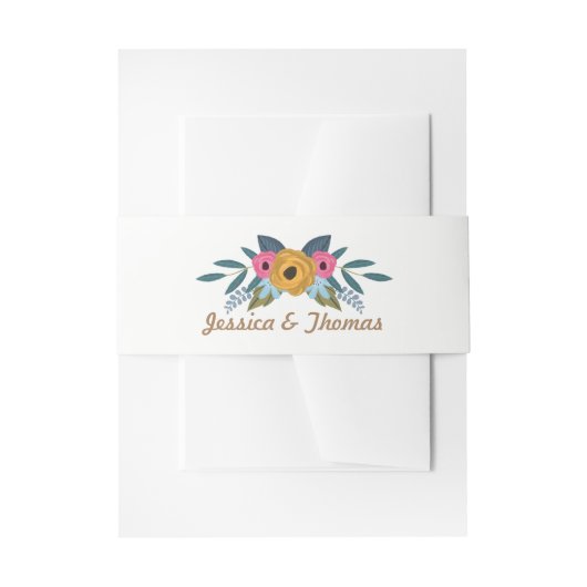 Het Floral Wreath White Wedding Collectie Uitnodigingen Wikkel (Voorkant Voorbeeld)