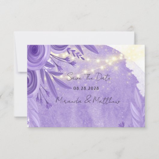 Het Florale Koord van de Lavender van licht sparen Bedankkaart (Voorkant)