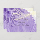 Het Florale Koord van de Lavender van licht sparen Bedankkaart (Voorkant / Achterkant)