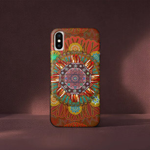 Het Florale Rood van de Filter van Vierkante Manip Case-Mate iPhone Case
